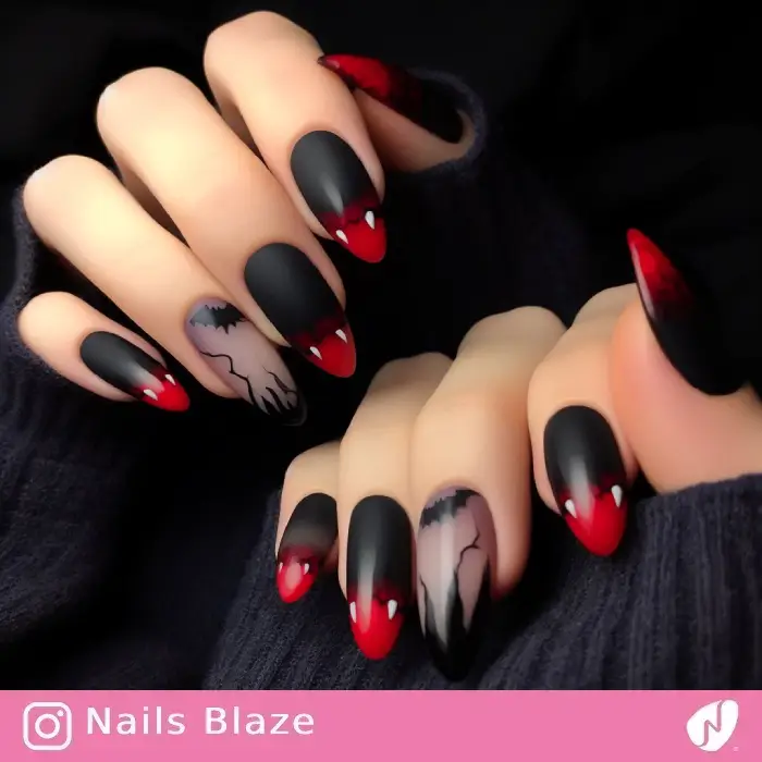 Vampire Fangs Nails | Halloween - NB782